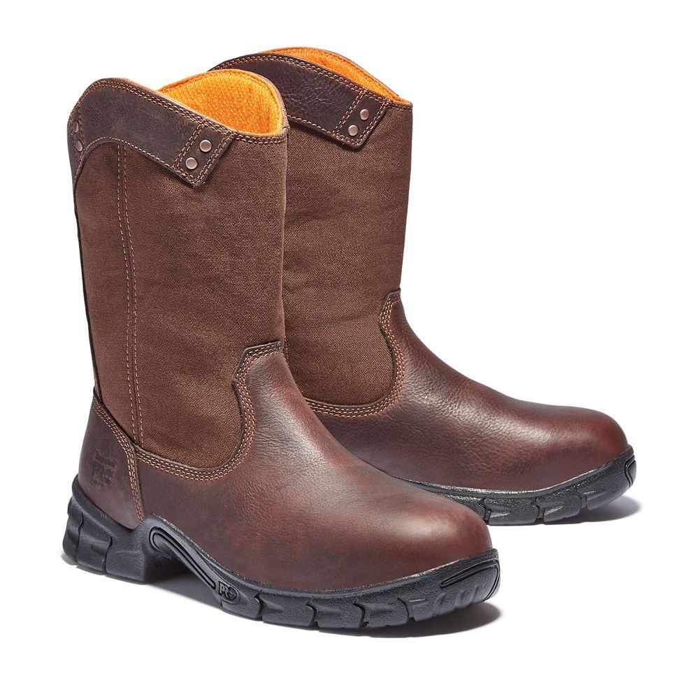 Botas Pro Timberland Hombre Pro Excave Wellington Steel Toe Marrones - Chile WKM-594670
